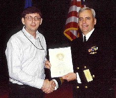 October 2003 - 30 Years DLA employment certificate presented by Mike Lyden, RAML, SC, USN, DSCR Commander