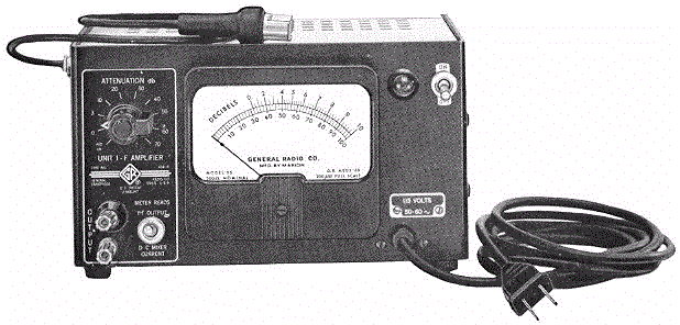 30 MHz IF amp with dB level meter used by EME operators to measure cold sky to sun/moon ratio.  Replaced by GR 1236.